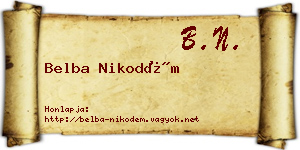 Belba Nikodém névjegykártya